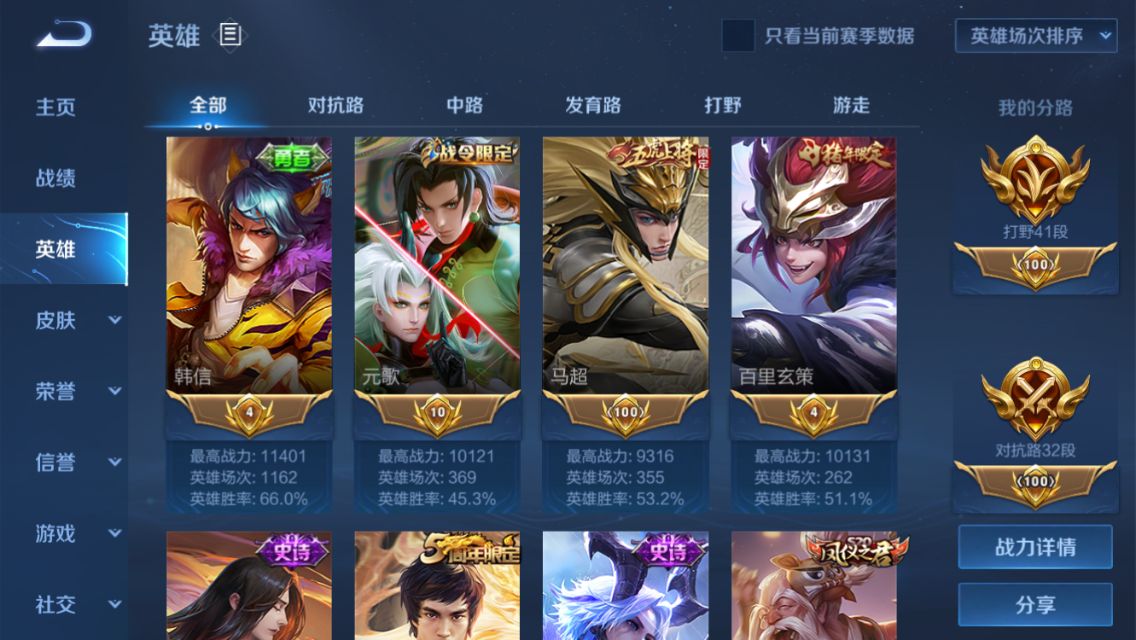 马超神威无双老夫子航 万战橘子玄策白虎 韩信飞衡|王者荣耀租号|王者