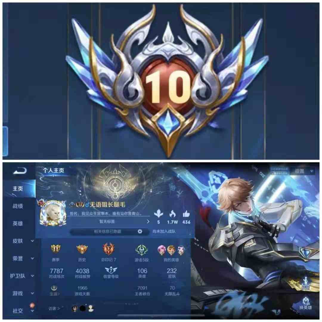 王者荣耀苹果qq区租号6元/小时-v10苹果232皮六典藏双星元/鸣剑曳影