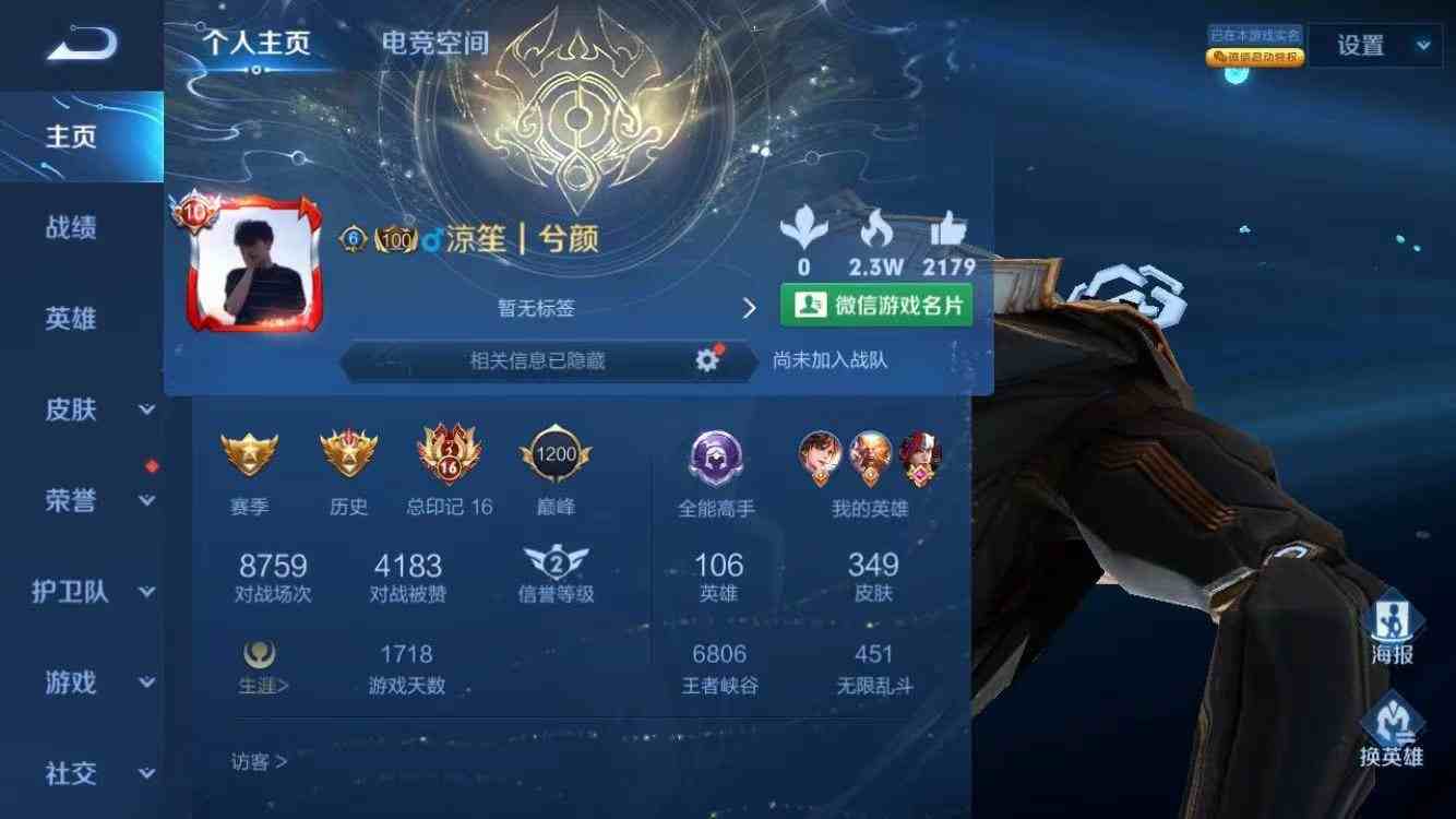 王者荣耀苹果微信区租号22元/小时-【苹果微信极品v10】350皮肤⑩满