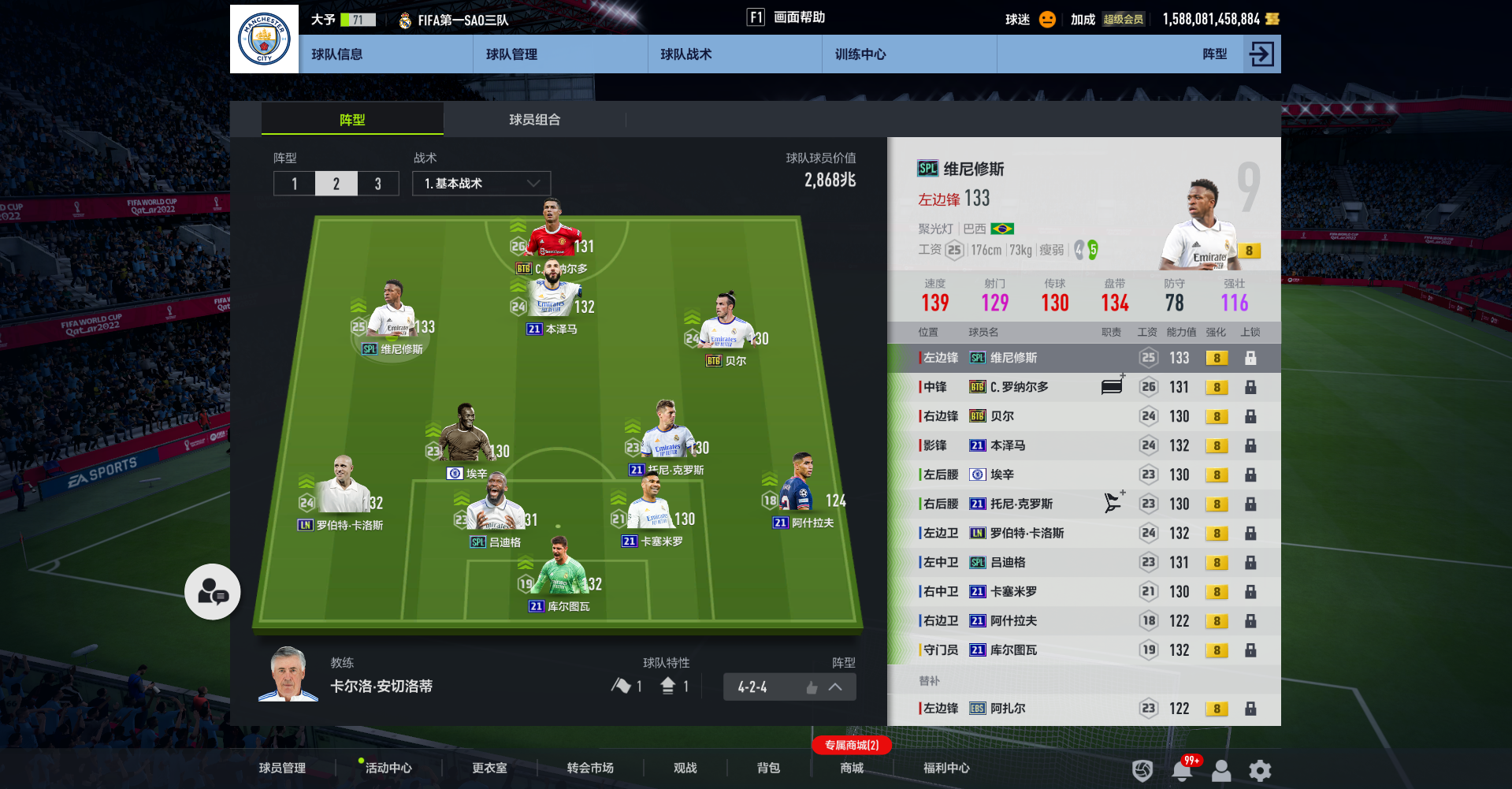 fifa online4租号-2800兆毕业皇马套顶配能力值 btb罗 |小icon套